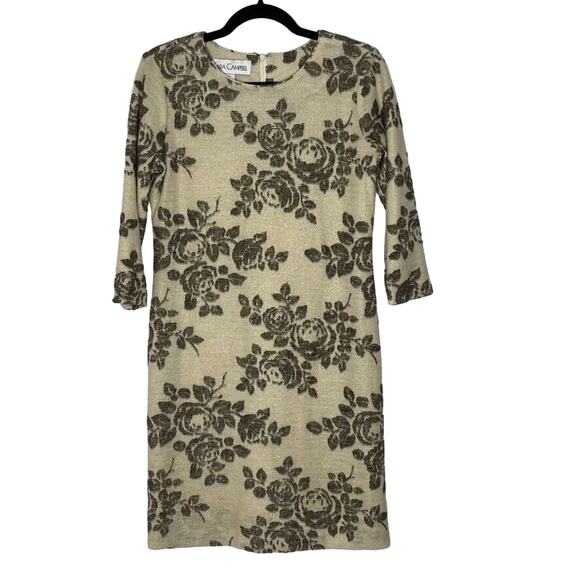 Sara Campbell Beige Floral Print Sweater Dress Size S Women's - Picture 1 of 9